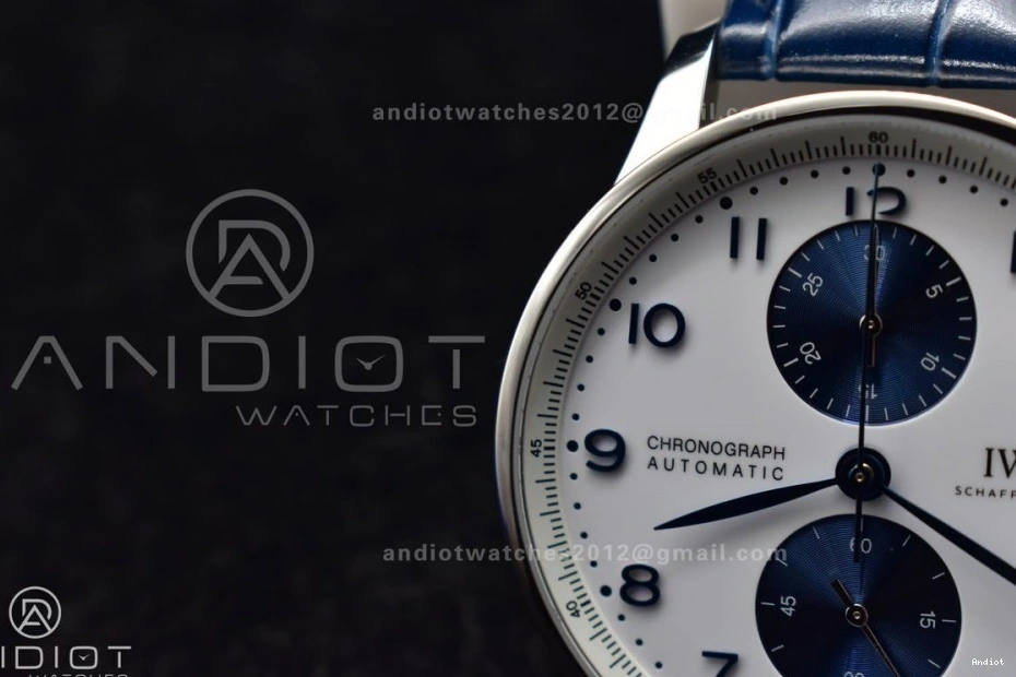 A69355 Leather ZF Dial White 1:1 on Best Blue Portuguese Strap IW371620 Edition Blue Chrono 1115